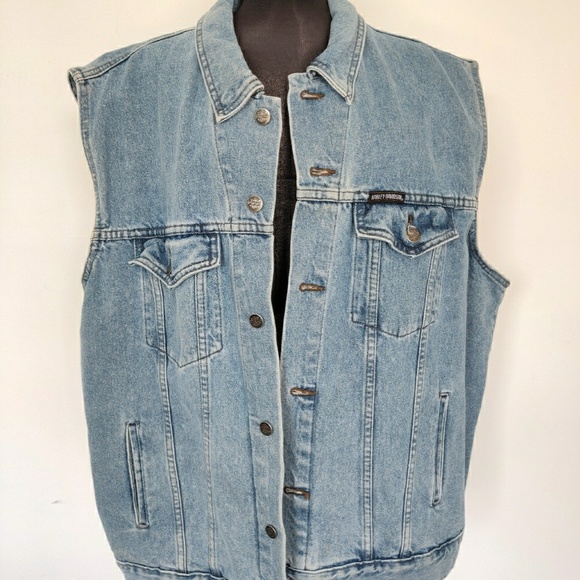 Harley-Davidson Other - Harley Davidson Sleeveless Denim Jean Jacket Vest